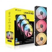 CORSAIR iCUE LINK LX120-R RGB STARTER KIT Reverse (3팩, 블랙)