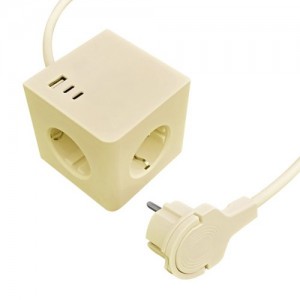 서울전기 3구 16A 제로갭 USB C타입 고용량 큐브 멀티탭 1.8m