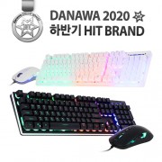 앱코 앱코 HACKER KM400 키보드 마우스 콤보 레인보우 LED 게이밍