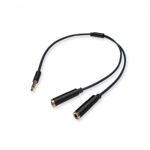 라인업시스템 LANSTAR LS-S2B 3.5mm 4극 to 3.5mm 스테레오 이어폰 공유 케이블 0.34m